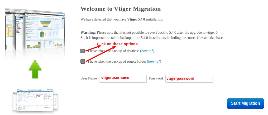 Vtiger CRM 5.4 to 6.0 migration steps 1