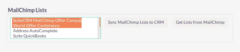 Suitecrm MailChimp List Sync