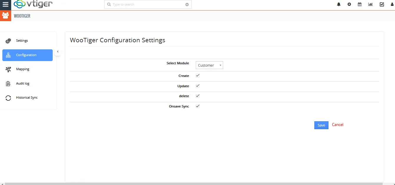 WooTiger configuration settings