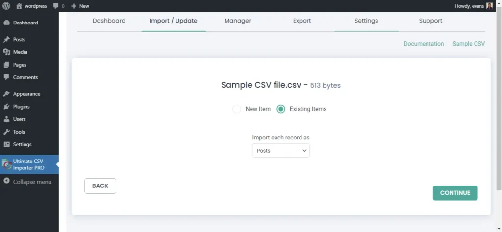 ultimate csv importer wp update
