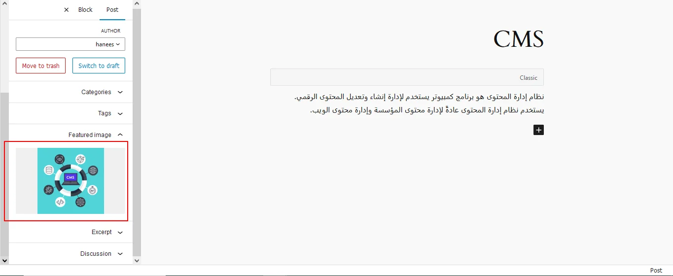 arabic translation post edit view