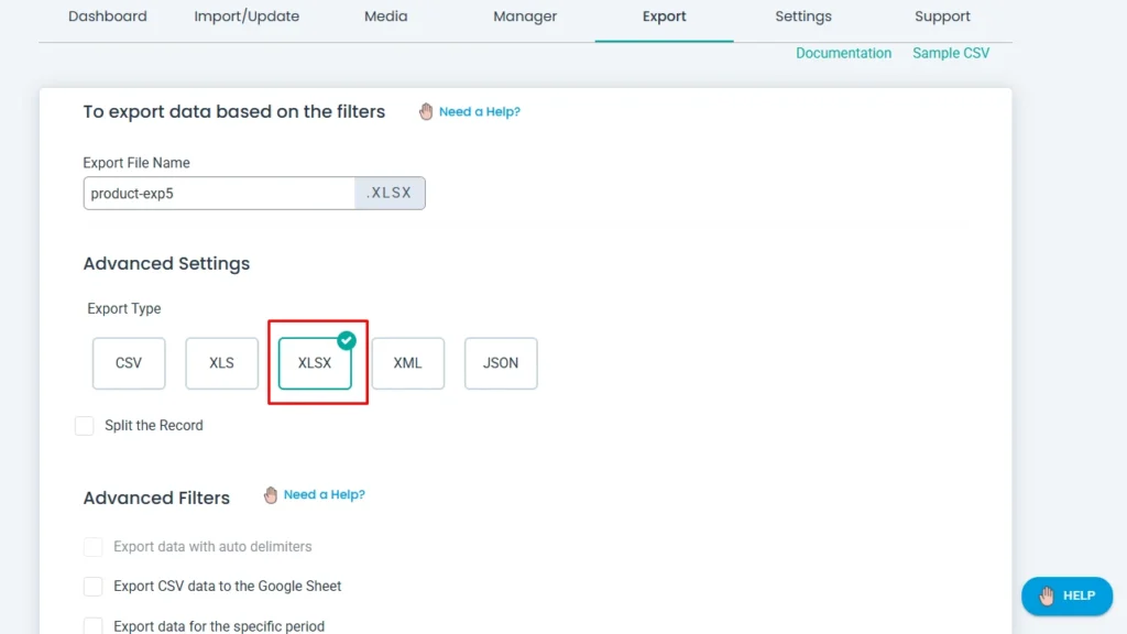 configure-export-file-format-as-excel