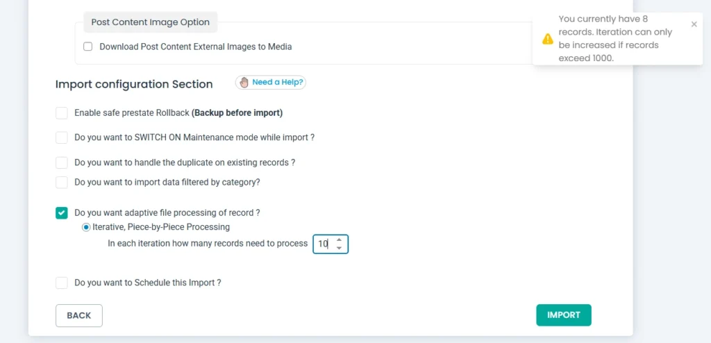 iteration-based-import-configuration