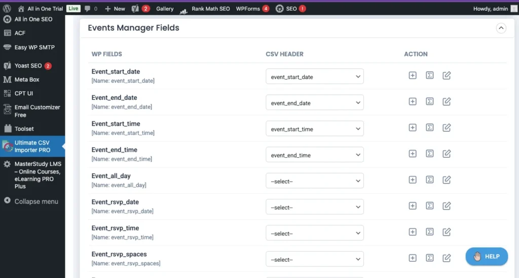 Import-events-into-wordpress-Mapping-section