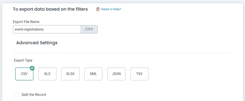 export-settings