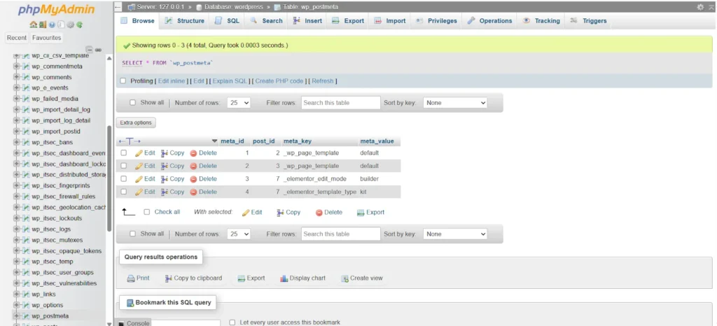 phpMyAdmin-database-table-cleaanup