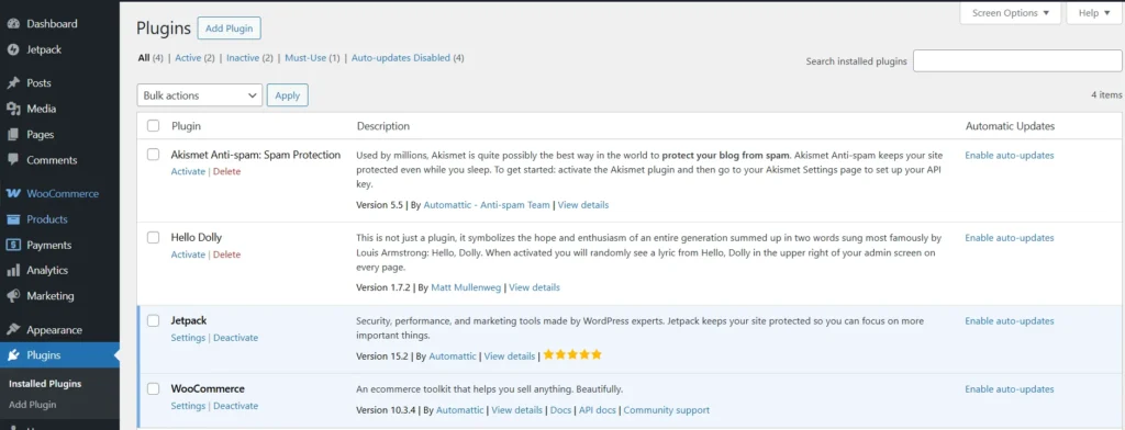 wordpress-installed-plugins-list