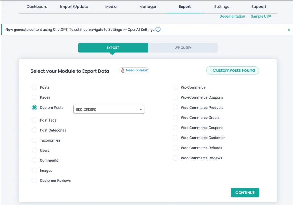 select-edd-orders-to-export