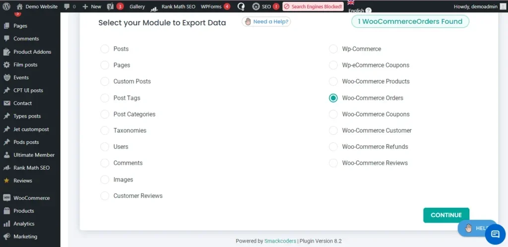 Selecting-Woocommerce-orders-in-export