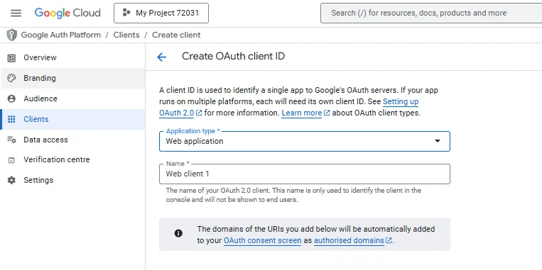 Selecting-application-type