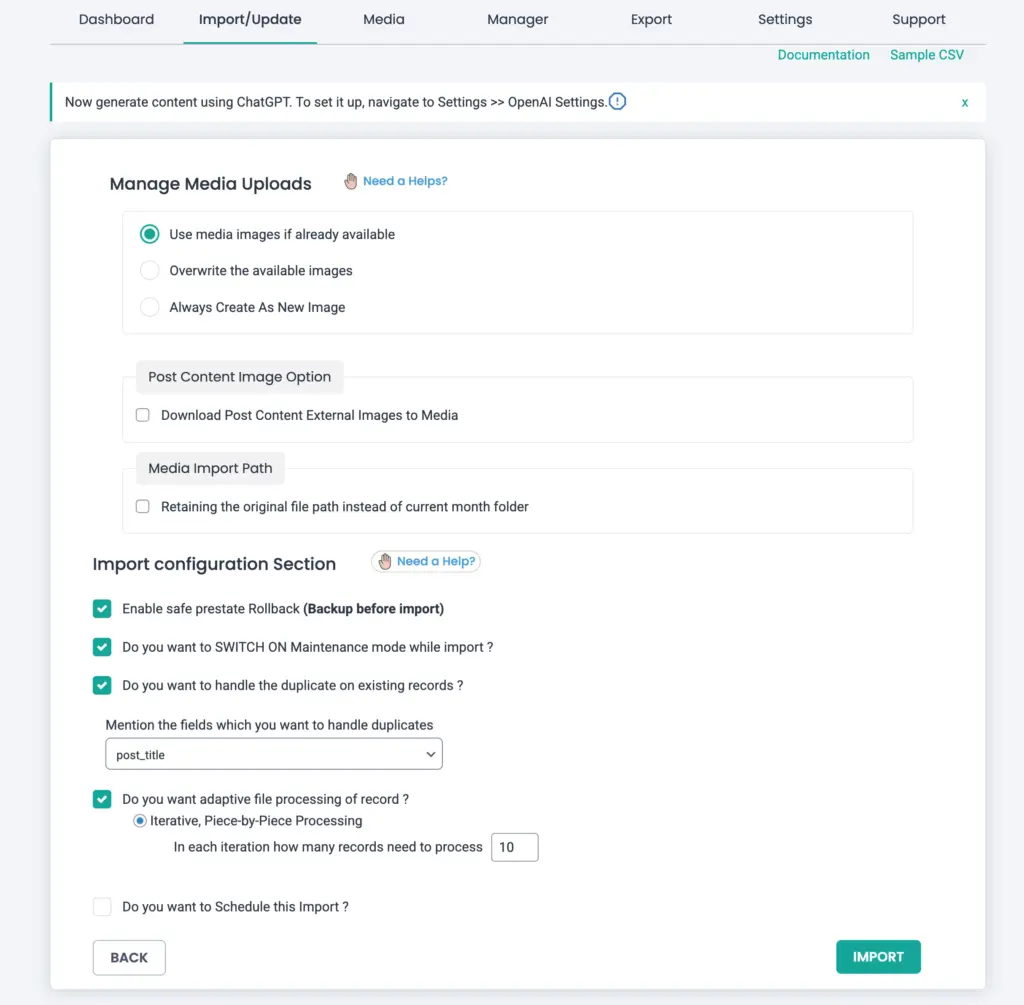 SureCart-products-import-configuration-settings