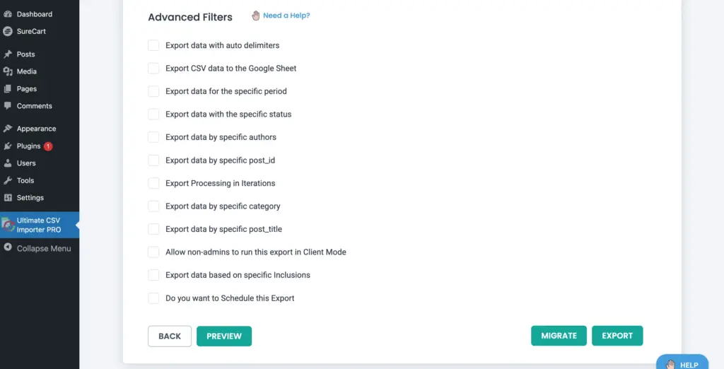 advanced-export-filters-surecart-products