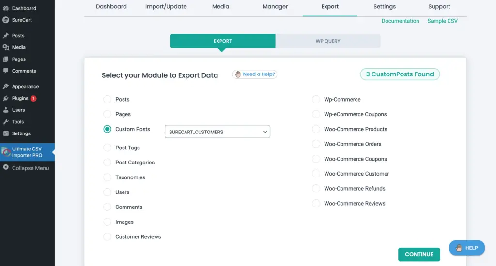 select-export-module-surecart-customers