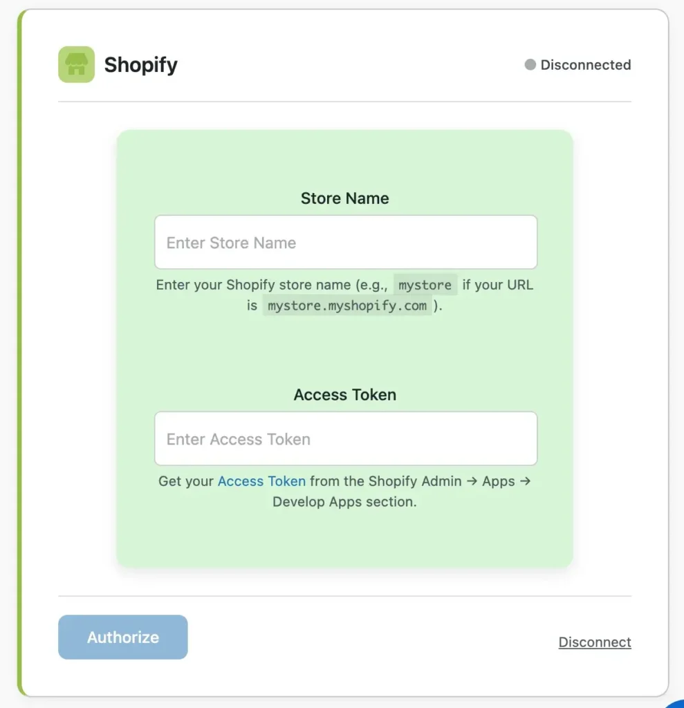 Shopify-store-name-access-token-authorization-screen