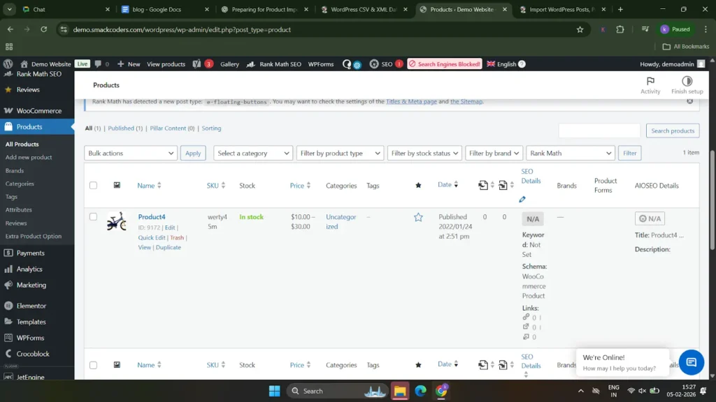 WooCommerce-products-list-admin-screen
