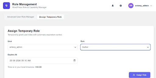 assign-temporary-wordpress-user-role