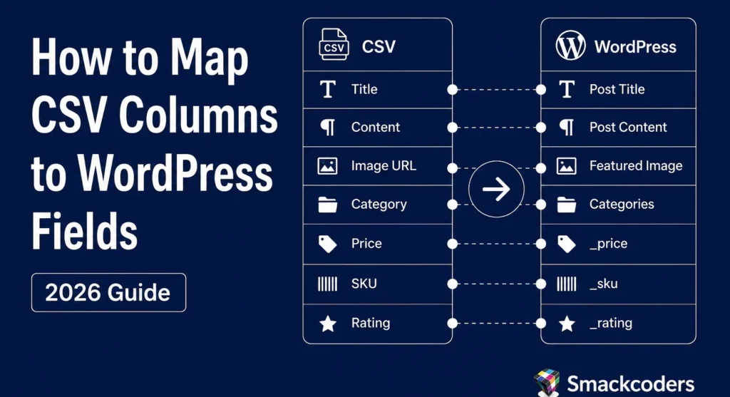 How to Map CSV Columns to WordPress Fields - 2026 Guide by Smackcoders