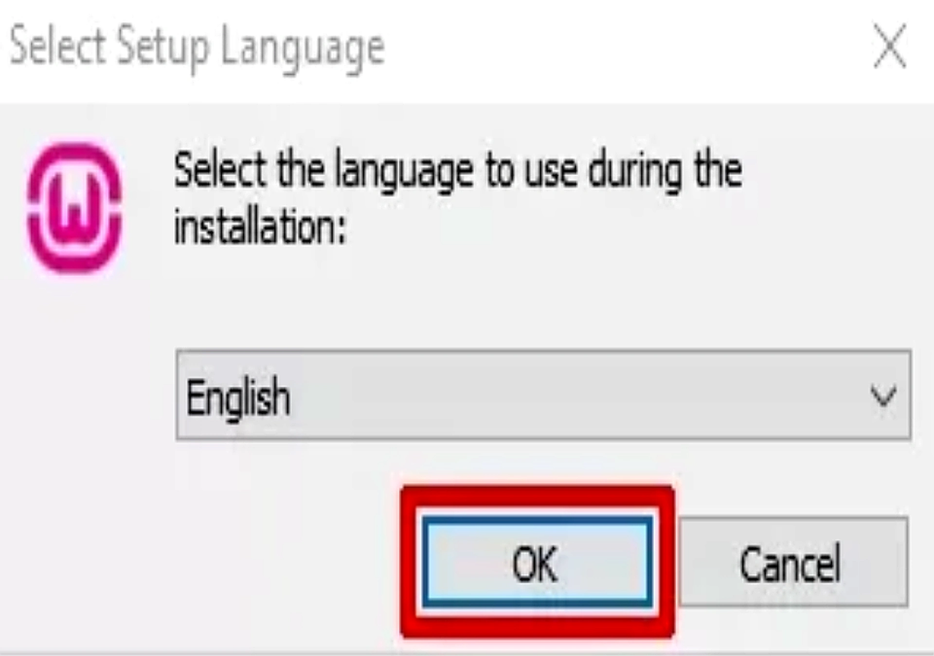WAMP Server setup window showing language selection during installation on Windows